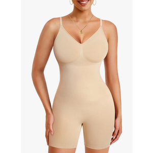 Bodysuit for Women Tummy Control Seamless Full Body Shaper V-Neck Waist Trainer Body Suit Size M/L