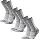 DANISH ENDURANCE Merino Wool Hiking Crew Socks for Men & Women, Cushioned Anti-Blister, Breathable - 3 Pairs (Medium, Grey)