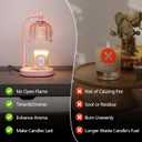 MEIXISUE Pink Candle Warmer Lamp with Timer and Dimmer,Mother's Day Gifts for Mom/Wife, Melt Wax Warmer Lamp with 2 Bulbs for Candle Jars House Warming New Home Decor