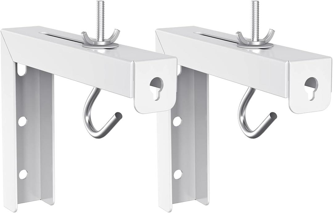 WALI Universal Projector Screen Ceiling Mount, Wall Hanging Mount L-Brackets, 6 inch Adjustable Extension with Hook Kit, Perfect Projector Screen Placement Hold up to 66 lbs (PSM001-W), White (White - 6 Inch)