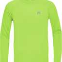 Boys UPF 50+ Swim Shirt Long Sleeve, 1 or 2 Pack UV Sun Protection Rash Guard, Youth Kids SPF Water Shirts for Beach Surf (10, Green)
