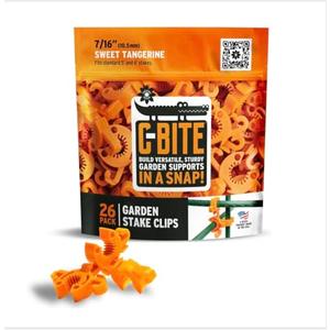 C-BITE Plant Support Clips for Trellis, Garden Stakes, Wire Fence, Climbing Plants, Indoor Gardening, Hydroponics Systems, and Vines | Durable Gardening Clips (Tangerine Orange - 2 Pack)