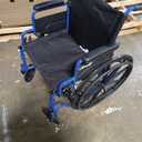 Drive Medical Blue Streak Lightweight Foldable Wheelchair - Enhanced Mobility Support - Durable Construction - Padded Comfort - Swing-Away Leg Rests - Desk Arms - Blue/Black - 20 Inch Seat