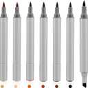 Leinuosen 6 Pack Dual Tip Leather Dye Marker Pens Touch up Pen Shoe Marker Leather Flow Marking Pen for Furniture Scratches Shoe Repair Kit Paint, 6 Colors