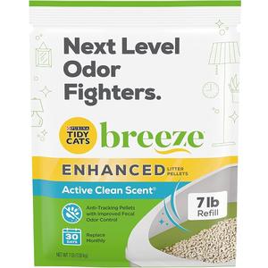 Tidy Cats Breeze Enhanced Litter Pellets, Active Clean Scent, 7 LB