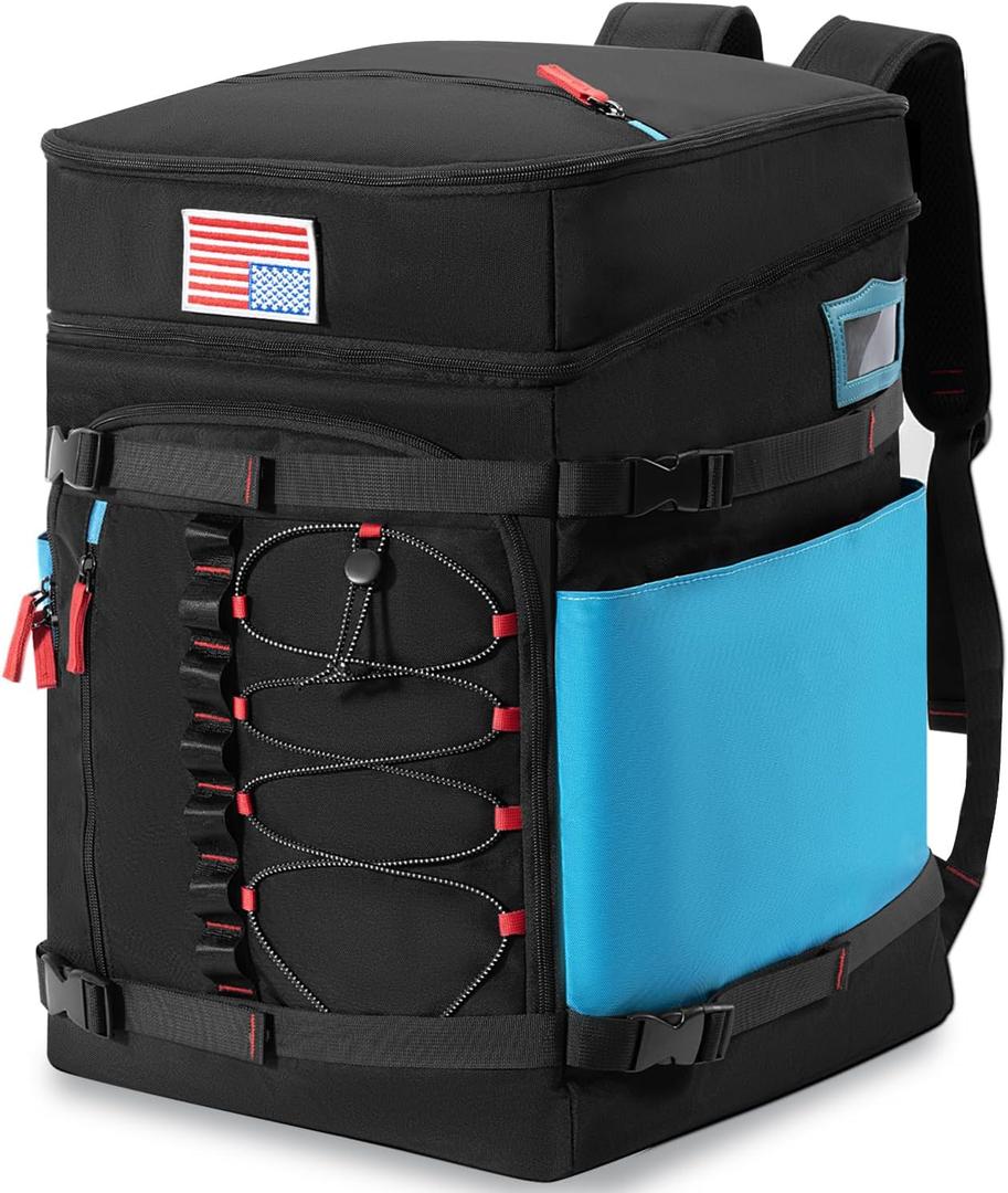 65L Ski Boot Bag Backpack for Ski Helmet, Gloves, Snowboard & Skis Accessories, Large Waterproof Snowboard Ski Boot Travel Backpack for Men,Women and Youth (Blue)