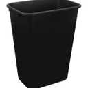 Amazon Basics Rectangular Commercial Office Wastebasket, Easy to Clean, Space-Saving, 10 Gallon, Black