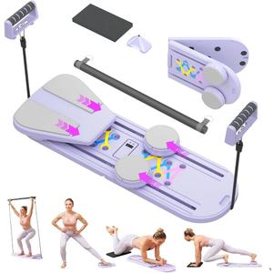 Pilates Reformer- A Foldable Portable Full-Body Exercise Pilates Board Unisex | Multi-Functional Core Strength Pilates Training Board Multifunctional Fitness Gear for Home Gyms & Studios (purple)