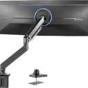 VIVO Premium Aluminum Monitor Arm for Ultrawide Screens up to 49 inches and 33 lbs, Heavy Duty Single Desk Mount, Pneumatic Height, Max VESA 100x100, Black, STAND-V101G1