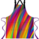 Abstract Rainbow Apron 33.4''x27.5'',with 2 Pocket Extra Long Waist Tie Adjustable Shoulder Straps Apron for Home Kitchen Cooking WQXPMN73