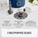 Martha Stewart Food Processor, 10-Cup Electric Chopper for Slicing, Shredding, Mincing and Puree, BPA-Free Twist & Lock Bowl, 3 Multipurpose Blades, Variable Speed Dial, Wide Feed Chute, Indigo Blue