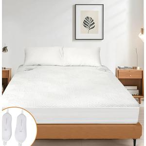 Heated Mattress Pad Queen Size, Dual Control Electric Mattress Pad Queen, 60" x 80", Fast Heating Bed Warmer with 4 Heating Levels & 10 Hour Auto Off, Fit Up to 17" Deep Pocket, Machine Washable Heated Mattress Pad Queen Size, Dual Control Electric Mattress Pad Queen, 60" x 80", Fast Heating Bed Warmer with 4 Heating Levels & 10 Hour Auto Off, Fit Up to 17" Deep Pocket, Machine Washable