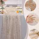 Snowkingdom 3Pcs 10Ft Gold Table Runners, Sheer Gauze Chiffon Cheesecloth Glitter Golden Metallic Foil, Gold Decorations for Home Party Wedding Birthday Anniversary Fall Thanksgiving Christmas Holiday