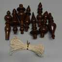 Namalu 8 Pcs Christmas Ball Drop Ornaments 4 Inch Wooden Simple Elegant Shatterproof Finial Christmas Decoration for Xmas Trees Drop Hanging Ornaments Wreaths Garland Mantel Shelf Decor (Brown)