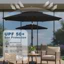 9ft 2-Tiers Patio Umbrella,Outdoor Market Table Umbrella with Push-Button Tilt & Crank | UV Protection,Suit for Backyard,Garden,Pool,Deck
