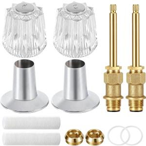 2 Piece Bathtub Shower Knob Replacement Kit for Price Pfister Verve and Windsor Tub/Shower Faucet Handle, Remodel/Rebuild Trim Kit with Hot & Cold Shower Knobs, Clear Acrylic (Clear Acrylic)