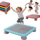 25" Square Mini Trampoline Board for Kids, Indoor Sensory Rebounder & Safe Jumping Pad with Non-Slip Base, Develops Balance Coordination & Motor Skills, Durable for Ages 3-12, Holds 165 lbs
