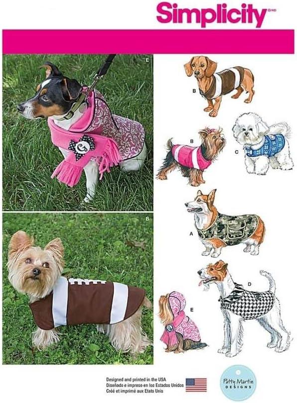 Simplicity 1239 Dog Coat Sewing Pattern, Fits Small, Medium, and Large Size Dogs