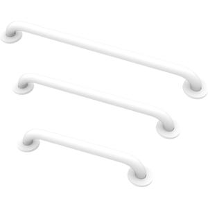 Grab Bar Bundle for ADA Compliance, White Stainless Steel 1.5" Diameter 3-Piece Set (18", 36", 42") for Commercial Restrooms & Shower Safety Bars for Seniors