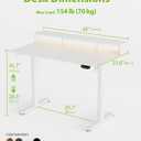 Agilestic 48x24 Inch Electric Standing Desk with Shelf, Height Adjustable Desk with Power Outlets & LED, Sit Stand Up Table with Monitor Stand, Computer Workstation, White, 48 x 24 Inches with led and power strips