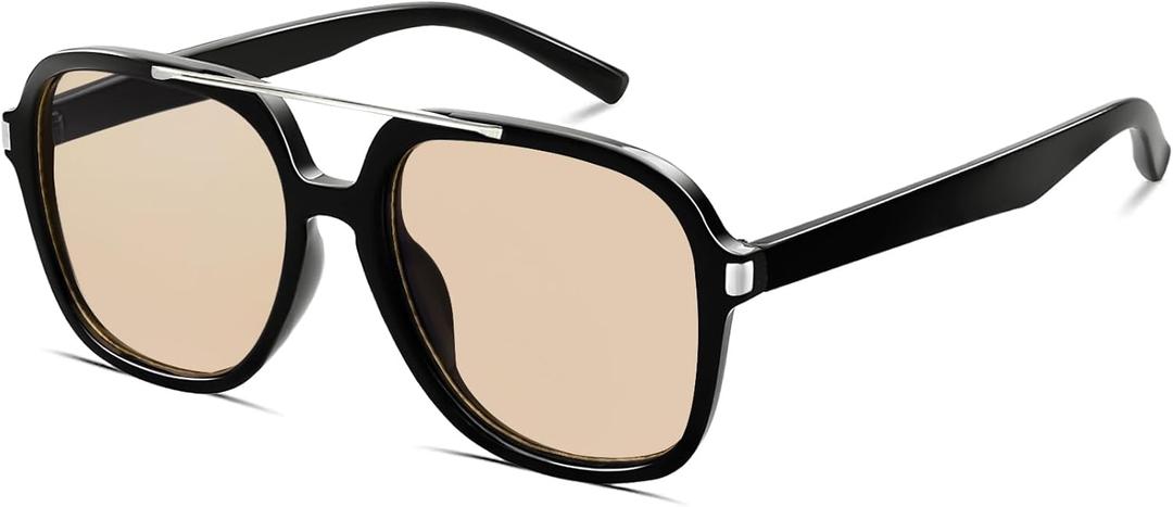 2 x Retro Aviator Sunglasses for Women Men 2026 Trendy Oversized Square 70s Tinted Sunnies Trending