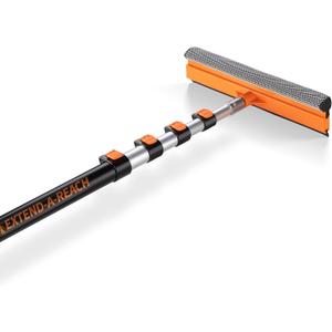 18 ft Window Washer Squeegee Kit with Extension Pole (24+ Foot Reach) // Long Handle Squeegee for Window Cleaning & Car Cleaning Multi-Use//Telescopic Professional Window Cleaning Squeegee for Home