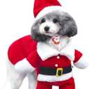 Pet Christmas Costumes, Dog Santa Claus Hoodies Outfits Cat Xmas Costume Pet Cosplay Clothes with Pendant for Small Dogs Cats (S)