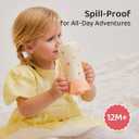 GROSMIMI Stainless Steel Baby Straw Cup, Spill-Proof, 12M+, 10oz (Peach)