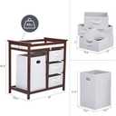 GarveeHome Modern Baby Changing Table with Laundry Hamper & 3 Drawers