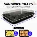 5 Pack Catering Trays with Lids – 15" Serving Tray with Lid, Heavy Duty Recyclable Plastic Party Platters for Catering, Buffet, Picnics & Events – Food Trays with Clear Lid (15.35 × 11.42 × 2.95 inch)