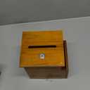 Juvale Wooden Suggestion Box with Lock and Keys, Brown Ballot Box with 50 Blank Suggestion Cards, Locking Lid and Side Slot for Donation, Comments, Feedback (7.5 x 7.1 x 5.5 In)