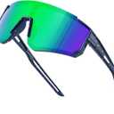 Fanshen Kids Baseball Sunglasses for Boys Girls Ages 3-12, Sports Polarized Youth Baseball Softball Sunglasses UV Protection (A03-deep Blue/Green)