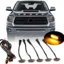 Front Grille LED Lights for Toyota Tundra 2008-2022 Universal Trucks SUV with Raptor Style Grill Trim Amber DRL Lamps for Dodge Ram/Ford F150/ Jeep Gladiator/GMC Sierra/Chevrolet Silverado/ (5PCS)
