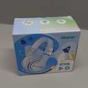 iClever BTH12 Kids Bluetooth Headphones,Colorful LED Lights Kids Headphones Wireless,74/85dBA Safe Volume,85H Playtime,Fast Charging,Bluetooth 5.2,Over Ear,Built-in Mic for iPad/Tablet/Airplane,Blue