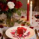 Valentine Candle Rings, 6 Pcs Conversation Heart Decor for Pillar Candles, Red Pink Felt Mini Wreath with Love Messages for Table, Cabinet, Candy Heart Centerpiece, Wedding & Home Decor