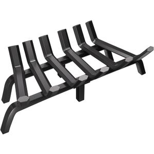 AMAGABELI GARDEN & HOME Fireplace Grate Log Holder 24 Inch Firewood Burning Rack Heavy Duty Wrought Iron Solid Steel for Chimney Hearth Fire Pit Outdoor Kindling Tools Wood Stove Accessories