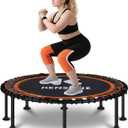 K KENSONE 48" Foldable Rebounder Trampoline for Adults with Bungee, 450/550 LBS Quiet Indoor Mini Trampoline for Adults Fitness, Gym Workout, Home Exercise