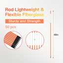 Driveway Markers 48 inch 50pcs, 5/16 Dia 4FT Snow Stakes with Reflective Tape, Highly Visible for Parking, Walkways, Snow Markers, 4FT Orange Fiberglass Poles Reflectors Markers with Steel Drill Bit