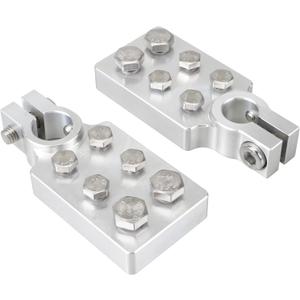 Bevinsee 6 Spot Battery Terminal Connector Clamps 4/0(XL) AWG Gauge, Positive and Negative (+/-)(Pair) for Standard SAE Post Style, Multi-size Hole Holder for AGM with M8*4 M6*8 Bolts M8*2 Fasten Bolt