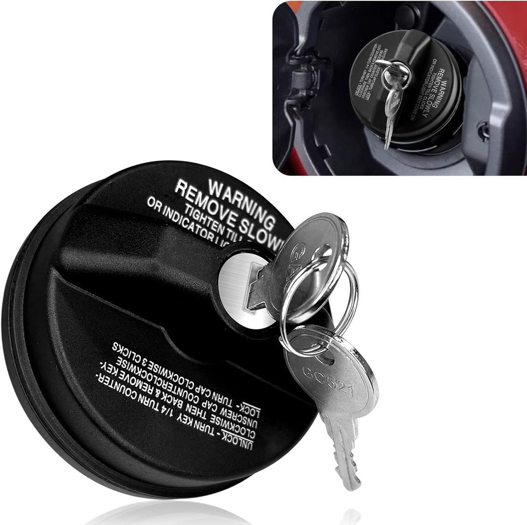 Locking Gas Cap lock, Locking Fuel Cap with Key for 4Runner, Chevy Silverado 1500 2500 3500, Nissan GMC Subaru Buick Gas Lock Fuel Tank Caps Cover Replacement with Key 77300-47020 10504