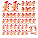 50pcs Miniature Gingerbread Christmas Mini Figurines Decoration Rubber Christmas Figurines Mini Collectible Ornaments Gifts for Home Table Decor Xmas Holiday Party Supplies