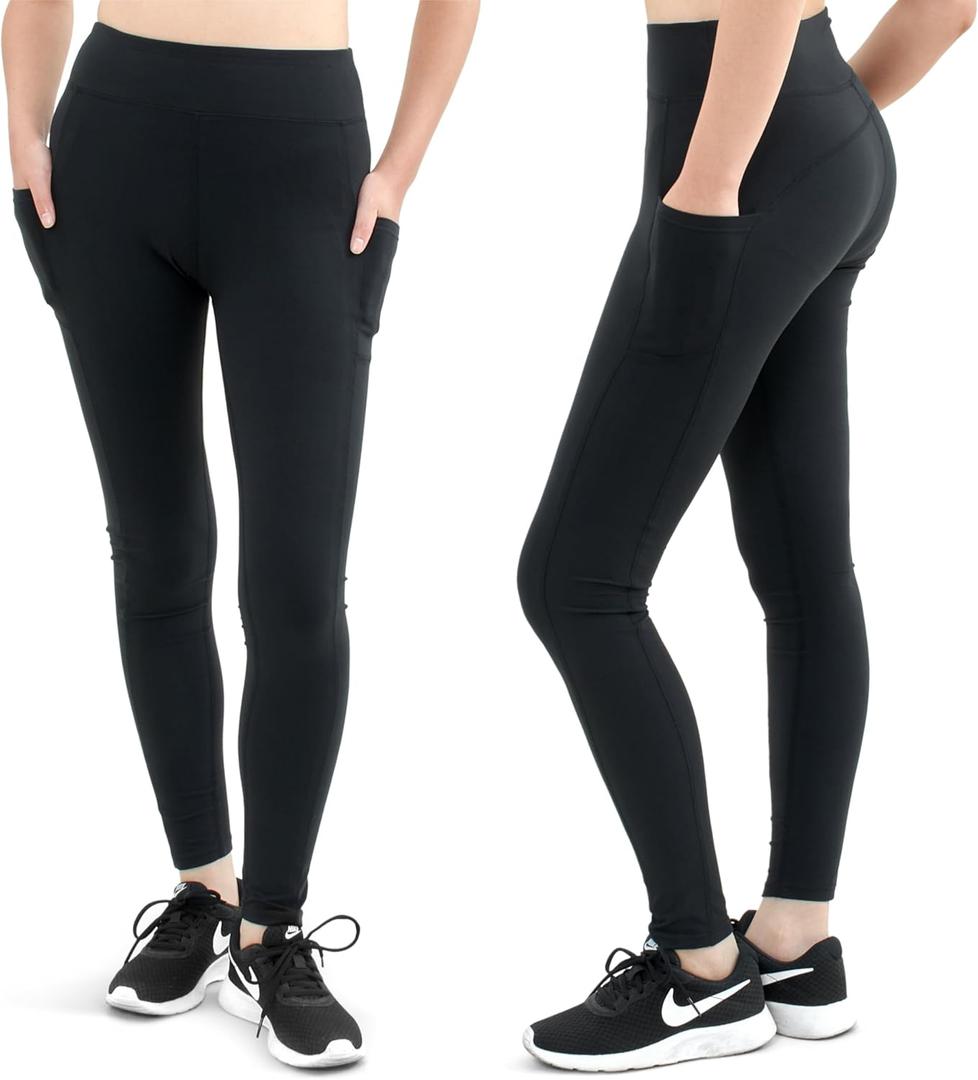SATINA High Waisted Leggings for Women - Comfortable and Stretchy in Versatile Sizes and Colors - Workout Yoga Leggings Set (Black)