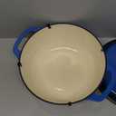Amazon Basics Cast Iron Dutch Oven Pot with Lid, Enameled, Round, Dual Handles, Heavy-Duty, Medium, 6-Quart, Blue