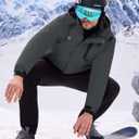 WULFUL Men's Winter Coats Waterproof Ski Jacket Warm Windproof Winter Windbreaker Jackets for Men with Hood (Medium, Solid Dark Grey-0047)