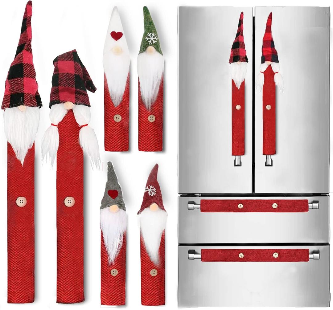 Christmas Refrigerator Handle Covers Set of 8 Kitchen Appliance Handle Covers for Kitchen Refrigerator Microwave Oven Dishwasher Decors, Xmas Indoor Dcor, Xmas Home Decorations Party Favor Supplies
