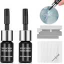 Cracked Windshield Repair Kit (2pcs) Car Windshield Crack Repair Kit for Chips Automotive Windscreen Tool for Fix Bullseyes Half-Moon Cracks Star-Shaped Damage Long Line Cracks