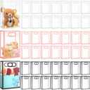 Dunzoom 50 Pcs Mother's Day Clear Plastic Gift Bag with Handle Reusable Transparent Pink Party Favor Flower Bag for Wedding Bridal Birthday Gift 10.2 x 7.1 x 3.2''(Black Pink White Trim)