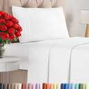 Twin XL Size 3 Piece Sheet Set - Comfy Breathable & Cooling Bed Sheets Set - Hotel Luxury Bedding for Women, Men, Kids, Teens, Boys & Girls - Deep Pockets, Ultra-Soft, Wrinkle Free - Oeko-Tex - White