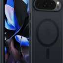 FNTCASE for Google Pixel 9 Case: Google Pixel 9 Pro Magnetic Matte Shockproof Rugged Translucent Phone Cover - Military Grade Drop Proof Sturdy Hard Slim Protective Cases (Black/6.3 Inch)