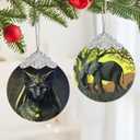 Christmas Ornament, Egyptian Cat Christmas Decoration, Stained Glass Christmas Tree Ornaments, Christmas Ornaments Clearance, Cat Lover Gifts, Xmas Gift for Friend Family Coworker